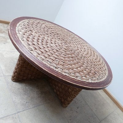 Mid-Century French Rope Coffee Table in the Style of Audoux & Minet-JRP-995976