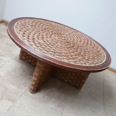 Mid-Century French Rope Coffee Table in the Style of Audoux & Minet-JRP-995976