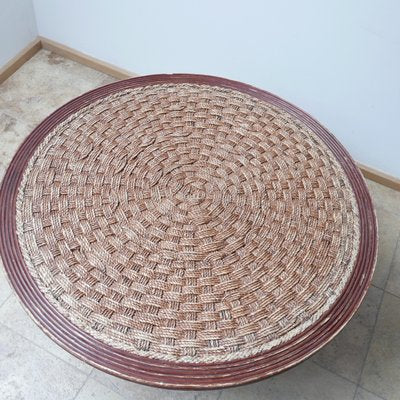 Mid-Century French Rope Coffee Table in the Style of Audoux & Minet-JRP-995976