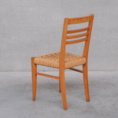 Mid-Century French Rope Dining Chairs attibuted to Audoux-Minet, Set of 5-JRP-1349599