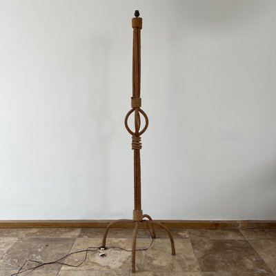 Mid-Century French Rope Work Floor Lamp by Adrien Audoux & Frida Minet-JRP-1324807