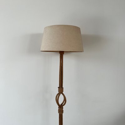 Mid-Century French Rope Work Floor Lamp by Adrien Audoux & Frida Minet-JRP-1324807