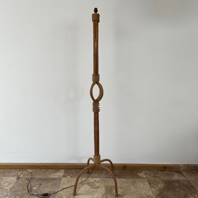 Mid-Century French Rope Work Floor Lamp by Adrien Audoux & Frida Minet-JRP-1324807