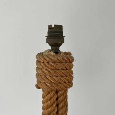 Mid-Century French Rope Work Floor Lamp by Adrien Audoux & Frida Minet-JRP-1324807