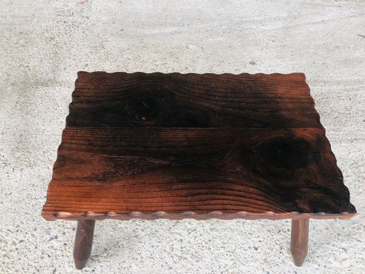 Mid-Century French Rustic Side Table on Tapered Legs-OJT-857120