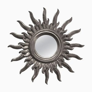 Mid-Century French Silver Wood Sun Mirror, 1960-UZ-863062