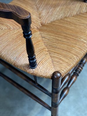 Mid-Century French Straw Mountain Chairs, 1950s, Set of 4-LA-1098581