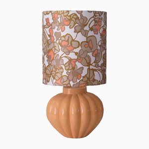 Mid-Century French Table Lamp in Ceramic with Custom-Made Lampshade-UKG-1325726