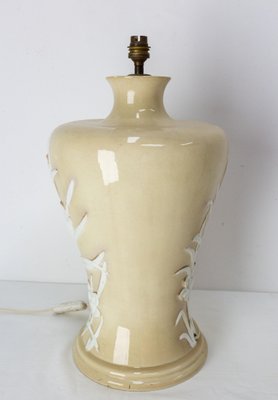 Mid-Century French Table Lamp in Ceramic with Flowers, 1960s-RIU-1371070