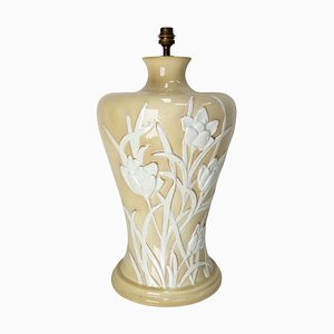 Mid-Century French Table Lamp in Ceramic with Flowers, 1960s-RIU-1371070