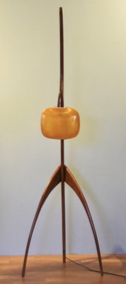 Mid-Century French Teak Floor Lamp by Jean Rispal, 1950s-SY-1794256