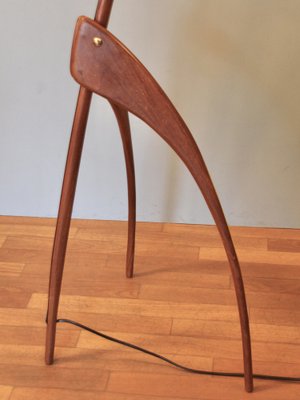 Mid-Century French Teak Floor Lamp by Jean Rispal, 1950s-SY-1794256