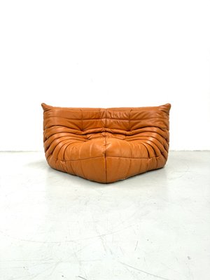 Mid-Century French Togo Cornerseat in Light Brown Leather by Michel Ducaroy for Ligne Roset-XLZ-2041752