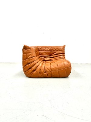 Mid-Century French Togo Cornerseat in Light Brown Leather by Michel Ducaroy for Ligne Roset-XLZ-2041752