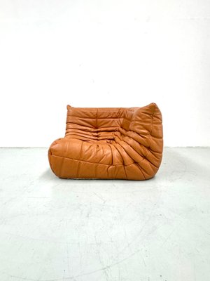 Mid-Century French Togo Cornerseat in Light Brown Leather by Michel Ducaroy for Ligne Roset-XLZ-2041752