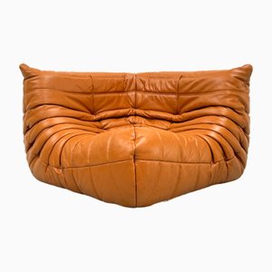 Mid-Century French Togo Cornerseat in Light Brown Leather by Michel Ducaroy for Ligne Roset-XLZ-2041752