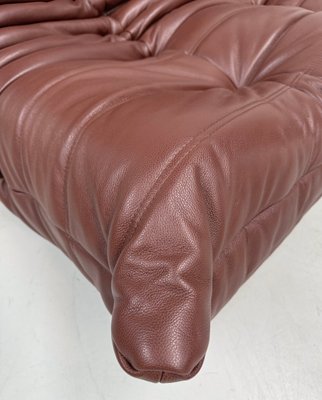 Mid-Century French Togo Sofa in Chestnut Brown Leather by Michel Ducaroy for Ligne Roset-XLZ-2025924