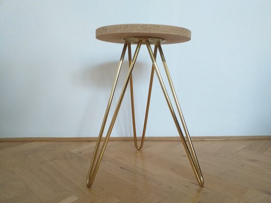 Mid-Century French Tripod Stool, 1970s-TZ-556356