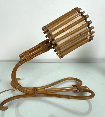 Mid-Century French Wall Lamp in Rattan by Louis Sognot-WZZ-1228930