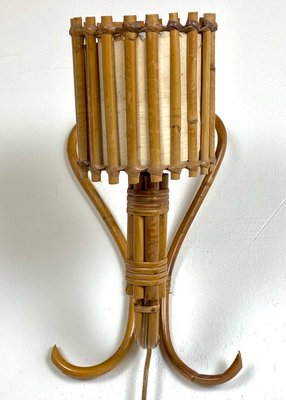 Mid-Century French Wall Lamp in Rattan by Louis Sognot-WZZ-1228930