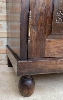 Mid-Century French Walnut Chest Table with Drawer and Double Door, 1950s-NOU-1816414