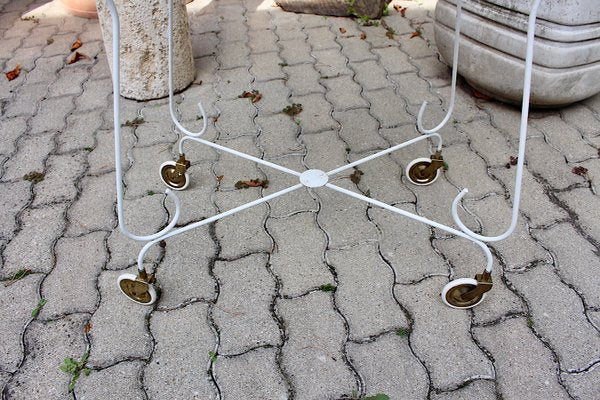 Mid-Century French White Perforated Metal Bar Cart, 1950s-NB-582375