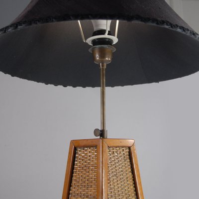 Mid-Century French Wicker Table Lamp, 1960s-GIW-1332600