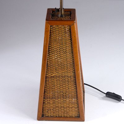 Mid-Century French Wicker Table Lamp, 1960s-GIW-1332600