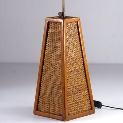 Mid-Century French Wicker Table Lamp, 1960s-GIW-1332600