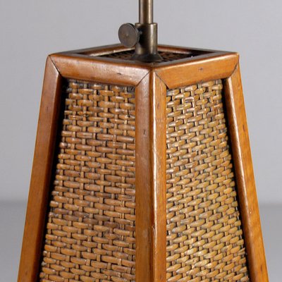 Mid-Century French Wicker Table Lamp, 1960s-GIW-1332600