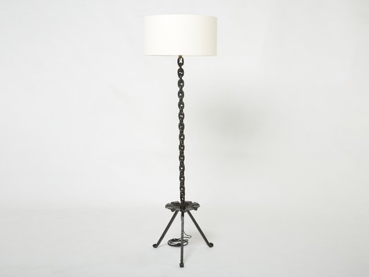 Mid-Century French Wrought Iron Floor Lamp by Jacques Vidal, 1967-YJA-1313252