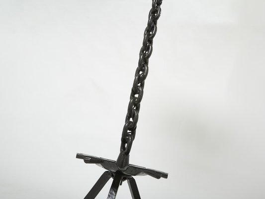 Mid-Century French Wrought Iron Floor Lamp by Jacques Vidal, 1967-YJA-1313252