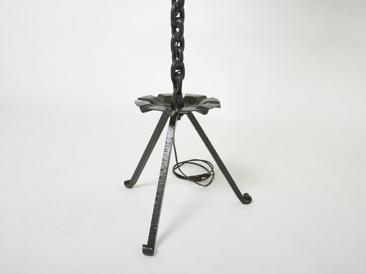 Mid-Century French Wrought Iron Floor Lamp by Jacques Vidal, 1967-YJA-1313252