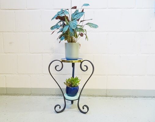 Mid-Century French Wrought Iron Planter, 1950s-POM-540669