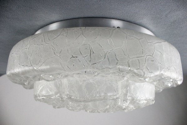 Mid-Century Frosted Ice Glass Ceiling Lamp from Doria Leuchten, 1960s-FUP-698470