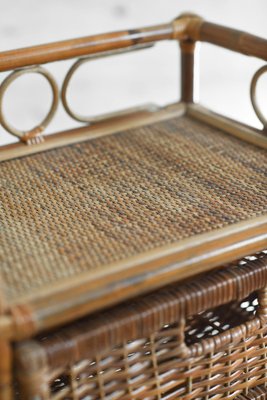 Mid-Century Fruit Stand Étagère with Handwoven Rattan Baskets, 1960s-MNF-2033842