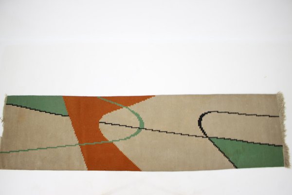 Mid-Century Geometric Kilim Carpet in Style of Antonín Kybal, 1950s-TZ-1277084