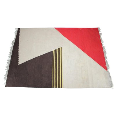 Mid-Century Geometric Kilim Carpet in the Style of Antonín Kybal, 1950s-TZ-647291