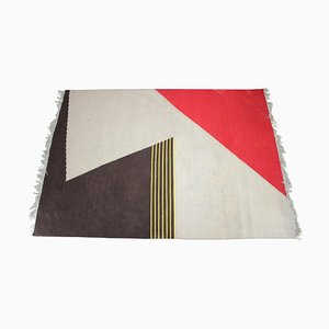 Mid-Century Geometric Kilim Carpet in the Style of Antonín Kybal, 1950s-TZ-647291