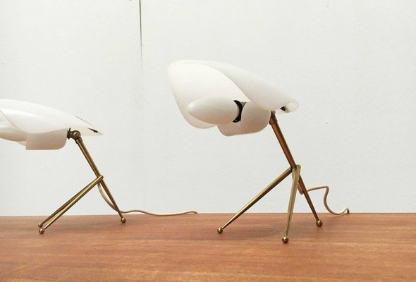 Mid-Century German Acryl and Brass Tripod Table Lamp from Cosack, 1960s, Set of 2-UAH-2036172