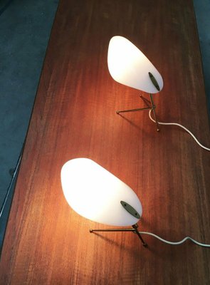 Mid-Century German Acryl and Brass Tripod Table Lamp from Cosack, 1960s, Set of 2-UAH-2036172