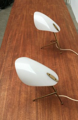 Mid-Century German Acryl and Brass Tripod Table Lamp from Cosack, 1960s, Set of 2-UAH-2036172