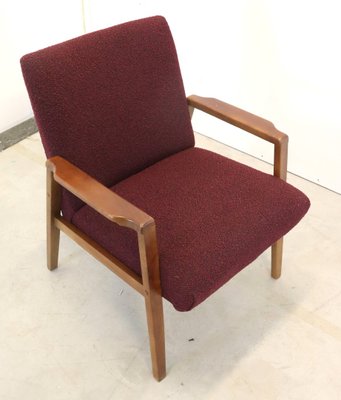 Mid-Century German Armchair in Fabric and Wood-FYZ-1798617