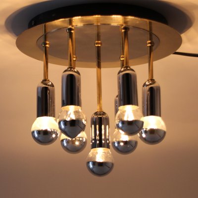 Mid-Century German Atomic Ceiling Lamp in Chrom & Brass from Cosack, 1970s-SY-2034928