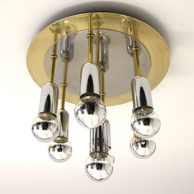 Mid-Century German Atomic Ceiling Lamp in Chrom & Brass from Cosack, 1970s-SY-2034928