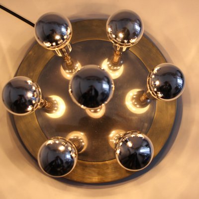 Mid-Century German Atomic Ceiling Lamp in Chrom & Brass from Cosack, 1970s-SY-2034928