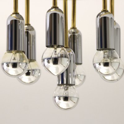 Mid-Century German Atomic Ceiling Lamp in Chrom & Brass from Cosack, 1970s-SY-2034928