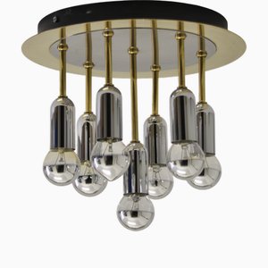 Mid-Century German Atomic Ceiling Lamp in Chrom & Brass from Cosack, 1970s-SY-2034928