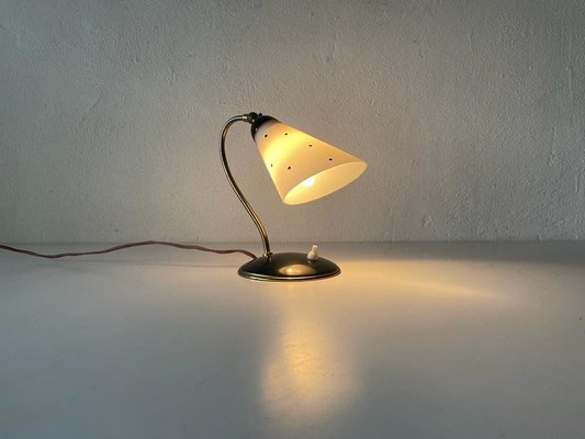 Mid-Century German Black Bedside Lamp in Metal and Brass, 1950s-RDS-1188657