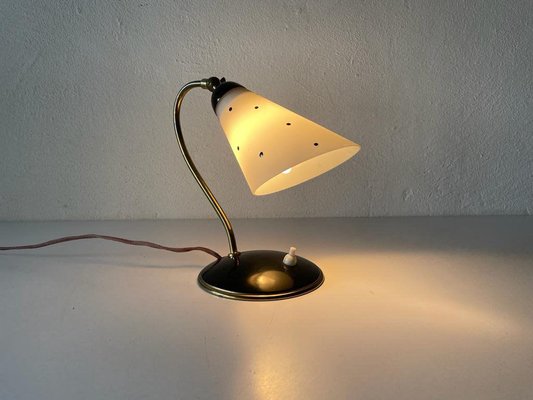 Mid-Century German Black Bedside Lamp in Metal and Brass, 1950s-RDS-1188657